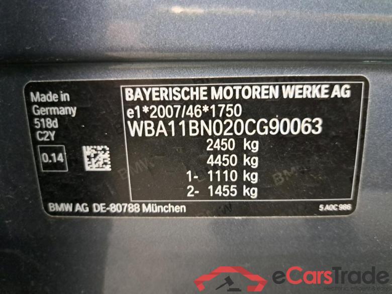 BMW - BMW 5 TOURING 518dA 136PK M Sport Pack Business & Heated Dakota Sport Seats & Parking Assistant Pack & Trailer Towing Hook #6