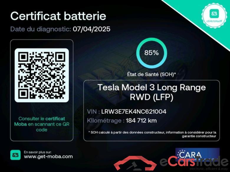 Tesla Grande Autonomie TESLA Model 3 / 2018 / 4P / Berline Grande Autonomie #2