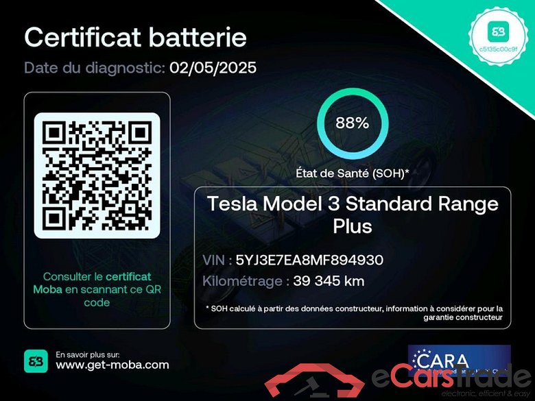 Tesla Autonomie Standard Plus RWD TESLA Model 3 / 2018 / 4P / Berline Autonomie Standard Plus RWD #2