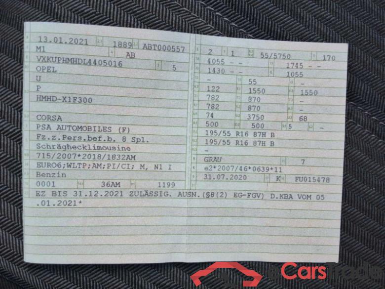 Opel Corsa F (2019->) DE - LimS5 1.2 EU6d, Edition (EURO 6d), 2019 - 2023 #3