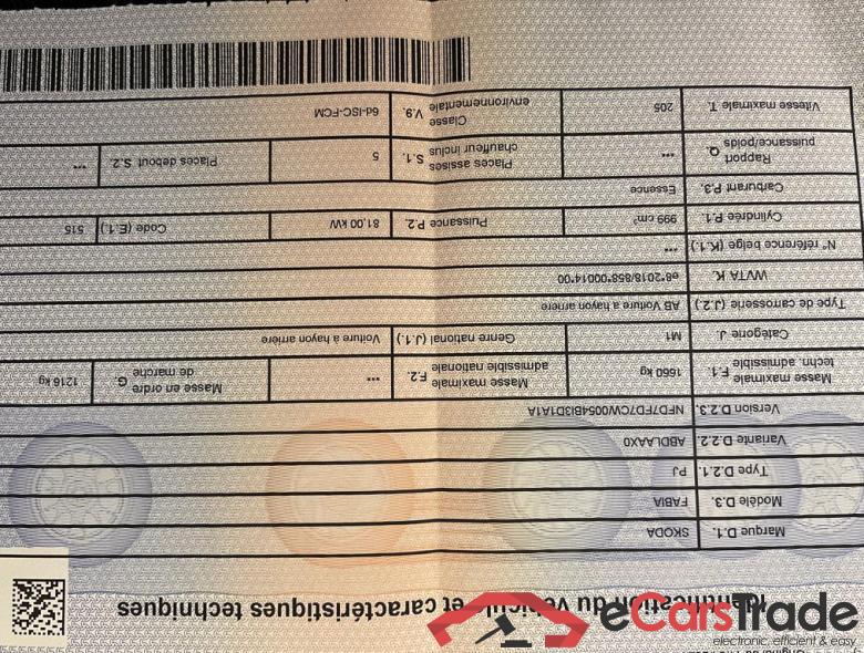 SKODA Fabia STY TS 81/1.0 A7F #4