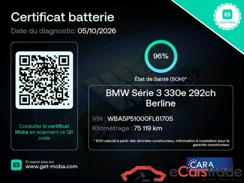 BMW Série 3 Berline / 2018 / 4P / Berline 330e 292ch Business Design BVA8 Hybride #3
